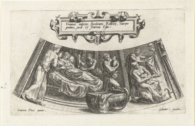 Jakobs og Esaus fødsel The History of Jacob (serietitel) af Cornelis Cort