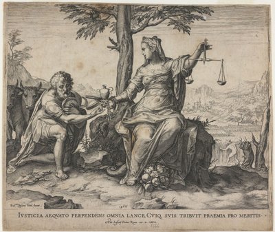 Justice Rewards Toil, 1566 af Cornelis Cort