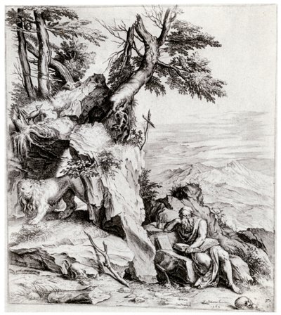 Landskab med Sankt Hieronymus, 1500-tallet, 1937 af Cornelis Cort