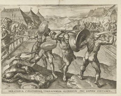 Kamp mellem Horaterne og Kuraterne af Cornelis Cort