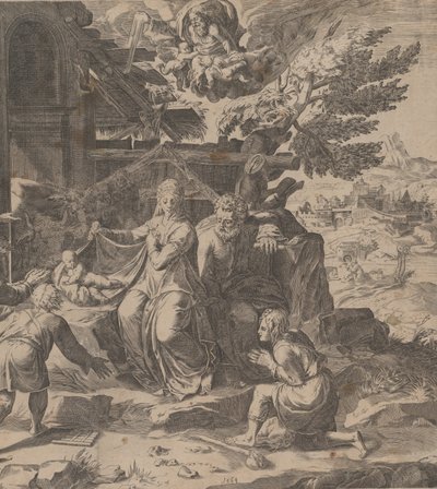 Hyrdernes tilbedelse, 1569. af Cornelis Cort