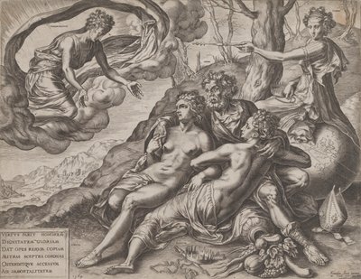 Dydens udødelige belønninger, 1564. af Cornelis Cort