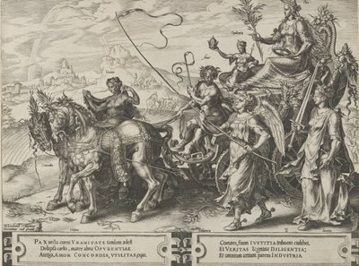 The Triumph of Peace, fra The Cycle of the Vicissitudes of Human Affairs, plade 8, 1564. af Cornelis Cort