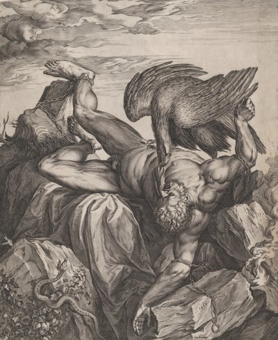 Tityus straffet i helvede, 1566. af Cornelis Cort