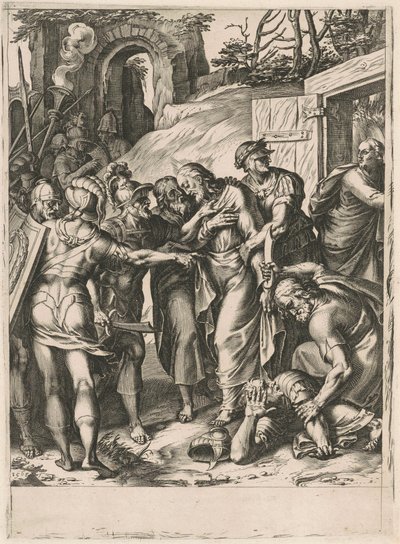 Kristi forræderi af Cornelis Cort, after Girolamo Muziano