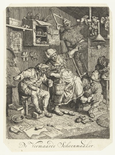 Den berømte Skomager The Famous Shoemaker (titel på objekt) af Cornelis Dusart