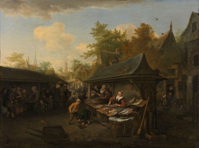 Fiskemarked af Cornelis Dusart