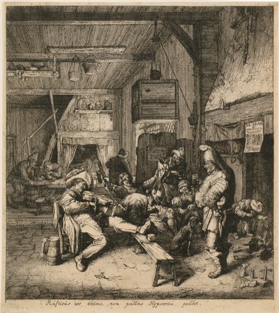 Violinspiller på et værtshus af Cornelis Dusart