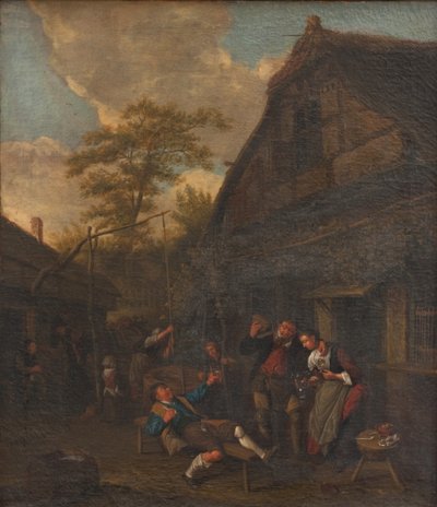 Bønder udenfor en Kro af Cornelis Dusart