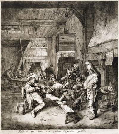 Violinspilleren sidder i kroen af Cornelis Dusart