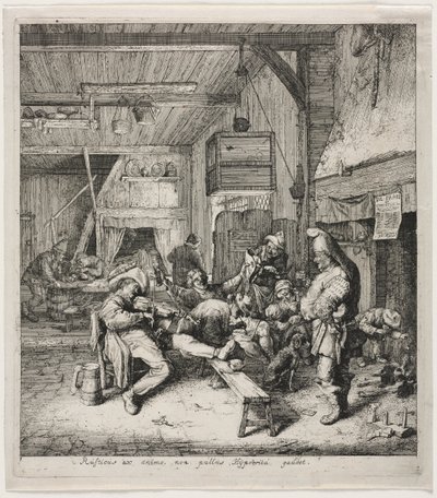 Violinspiller siddende i kroen af Cornelis Dusart