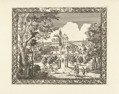 Udsigt over Huis te Werve i Voorburg Het Huys te Werve (titel på objekt) af Cornelis Elandts