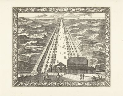 Udsigt over Scheveningen Zeestraat (Scheveningseweg) Schevelingse Stræde (titel på objekt) af Cornelis Elandts