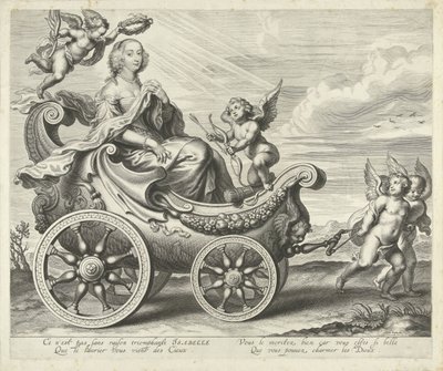 Clara Isabella de Ligne-Arenberg (?) i en triumfvogn af Cornelis Galle (I)