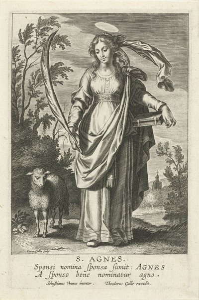 H. Agnes Mirror of the Illustrious Virgins (serietitel) af Cornelis Galle (I)