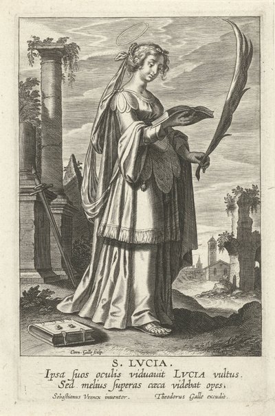 H. Lucy Mirror of the Illustrious Virgins (serietitel) af Cornelis Galle (I)