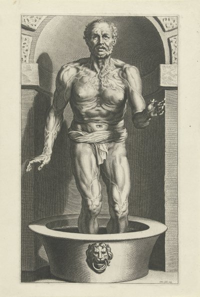 Seneca står, med fødderne i badet af Cornelis Galle (I)