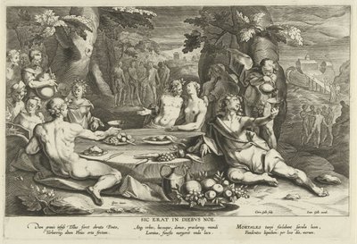 Syndigt leve i Noas dage Sic erat i diebus Noe (titel på objekt) af Cornelis Galle (I)