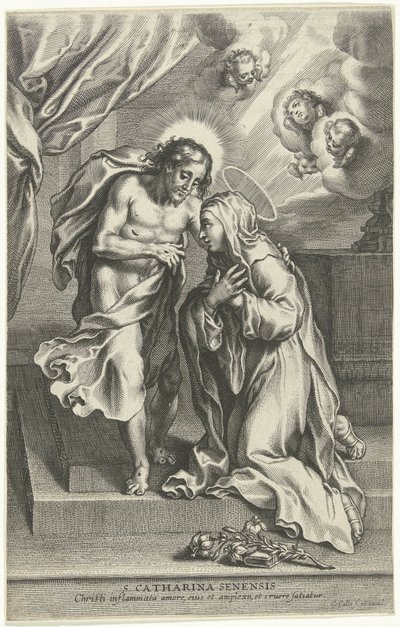 Kristus og den hellige Katarina af Siena af Cornelis Galle (II)