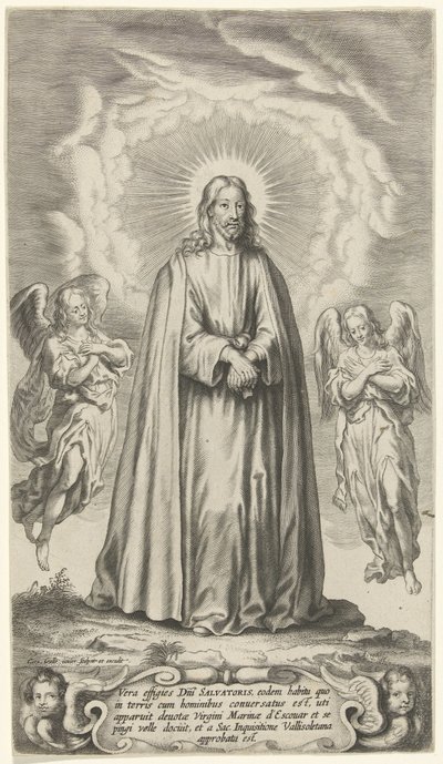Kristus med to engle af Cornelis Galle (II)