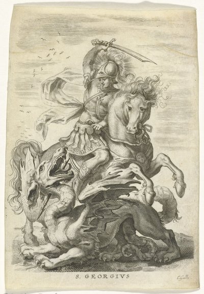 H. Joris kæmper mod dragen af Cornelis Galle (II)