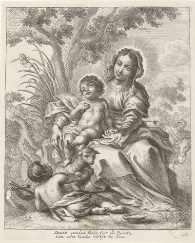 Hellig Familie med Johannes Døberen som Barn af Cornelis Galle (II)