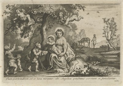 Maria med barn og Johannes Døberen af Cornelis Galle (II)