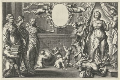 Sind og filosofi viser en ung mand sandheden af Cornelis Galle (II)