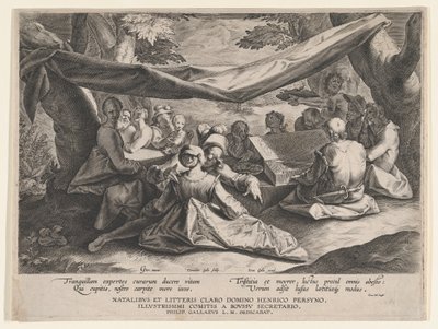 Musikalsk fest i det fri, slutningen af det 16.-begyndelsen af det 17. århundrede. af Cornelis Galle I