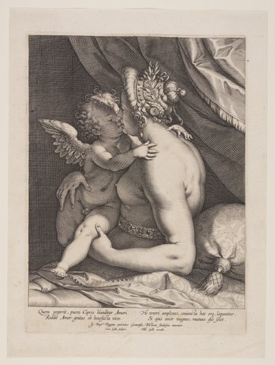 Venus og Amor af Cornelis Galle I