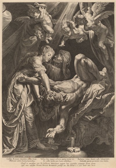 Judith halshugger Holofernes af Cornelis Galle I after Sir Peter Paul Rubens