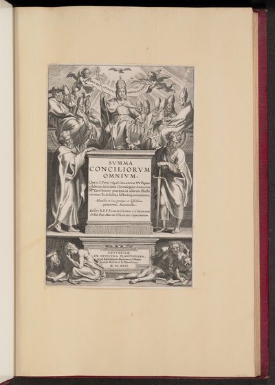 Titelside for F. Longo a Coriolanos "Svmma Conciliorvm Omnivm" af Cornelis Galle I after Sir Peter Paul Rubens