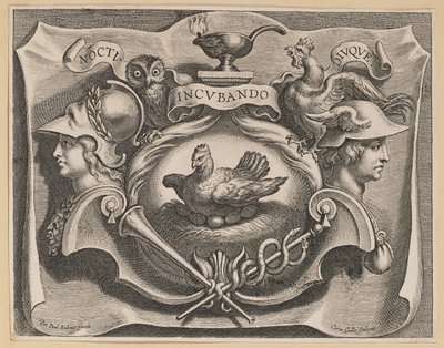 Vignette til titelsiden af ​​Martinus Bonacina, Opera Omnia af Cornelis Galle I after Sir Peter Paul Rubens