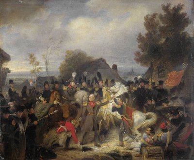 Prinsen af Orange skifter sin sårede hest under forlovelsen i Boutersem af Cornelis Kruseman