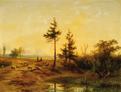 Et vidtstrakt hedelandskab af Cornelis Lieste