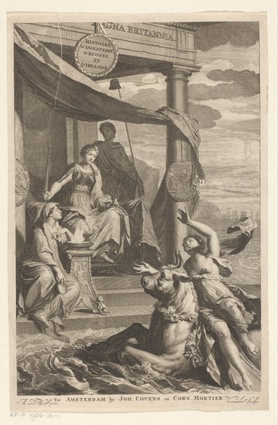 Kidnapning af Europa set af Britannia Titelside for: Isaac de Larrey, Histoire d