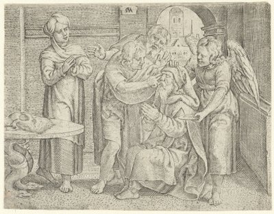 Helbredelse af Tobit Historien om Tobias (serietitel) af Cornelis Massijs