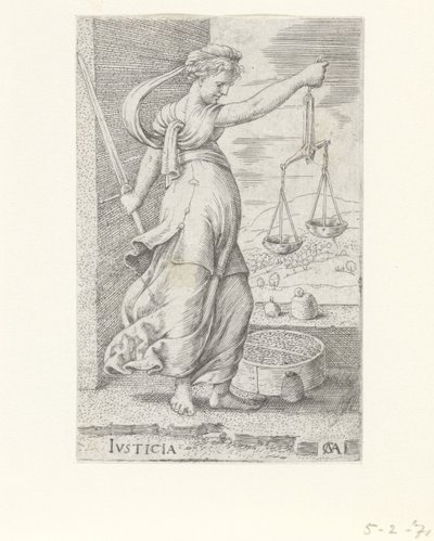Retfærdighed Retfærdighed (titel på objekt) Dyderne (serietitel) af Cornelis Massijs