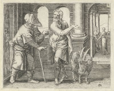 Samson med et barn med sin svigerfar History of Samson (serietitel) af Cornelis Massijs