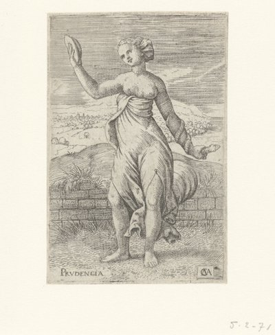 Advarsel Prudencia (titel på objekt) Dyderne (serietitel) af Cornelis Massijs