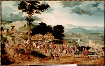 The Way of Calvary Maleri af Cornelis Massys (1508-1580) Prag fra det 16. århundrede, Nationalgalleriet af Cornelis Massys