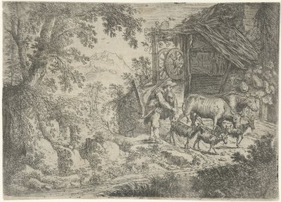 Hyrde med geder og køer af Cornelis Matthieu