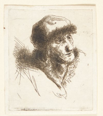 Gammel kvinde med pelshue af Cornelis Pietersz Bega