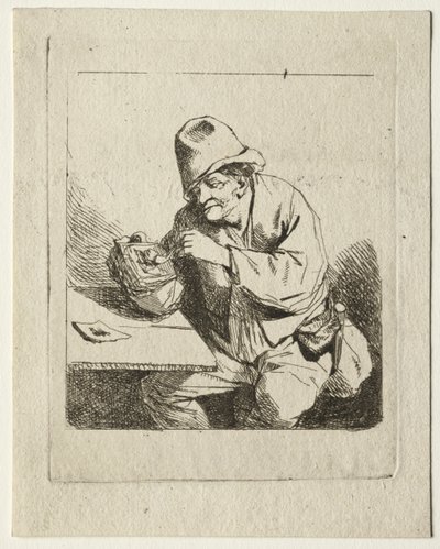 Bonde tænder sit rør, midten af 1600-tallet. af Cornelis Pietersz Bega