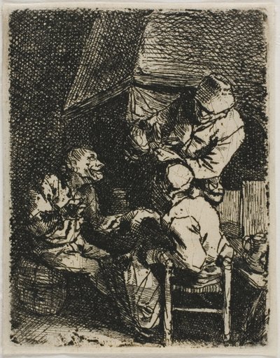 Tre bønder ved en pejs af Cornelis Pietersz. Bega