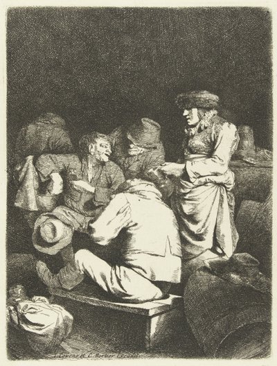 Værtinden og selskab i kro af Cornelis Pietersz. Bega