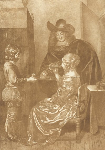 Herre og dame med side af Cornelis Ploos van Amstel (signed by artist)