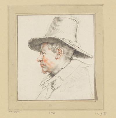 Portræt af en ukendt mand af Cornelis Ploos van Amstel (signed by artist)