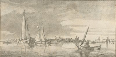 udsigt over floden af Cornelis Ploos van Amstel (signed by artist)