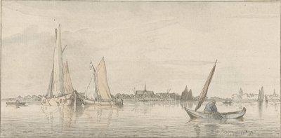 udsigt over floden af Cornelis Ploos van Amstel (signed by artist)